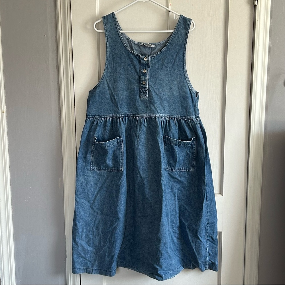 Vintage Denim Sleeveless Pinafore Dress